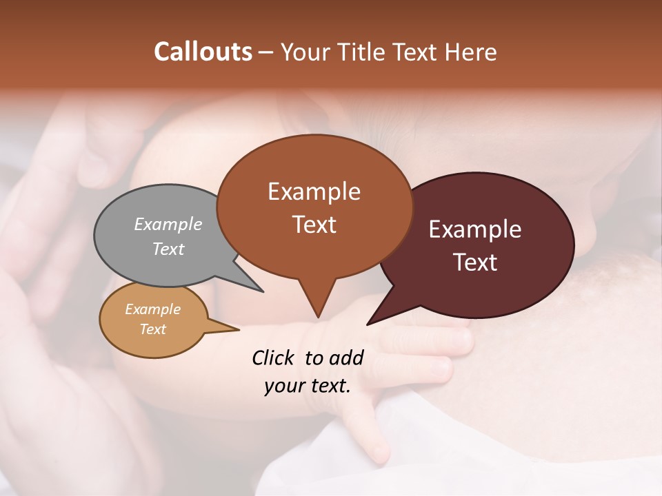 Breastfeeding. Young Mother Feeding Cute Newborn Baby PowerPoint Template