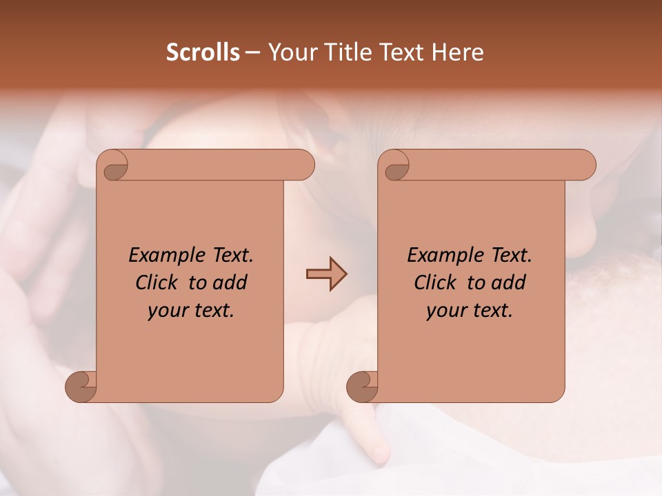 Breastfeeding. Young Mother Feeding Cute Newborn Baby PowerPoint Template