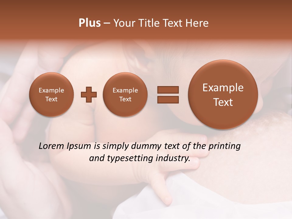 Breastfeeding. Young Mother Feeding Cute Newborn Baby PowerPoint Template