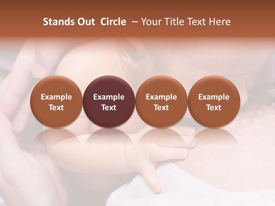 Breastfeeding. Young Mother Feeding Cute Newborn Baby PowerPoint Template