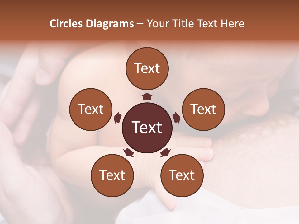 Breastfeeding. Young Mother Feeding Cute Newborn Baby PowerPoint Template