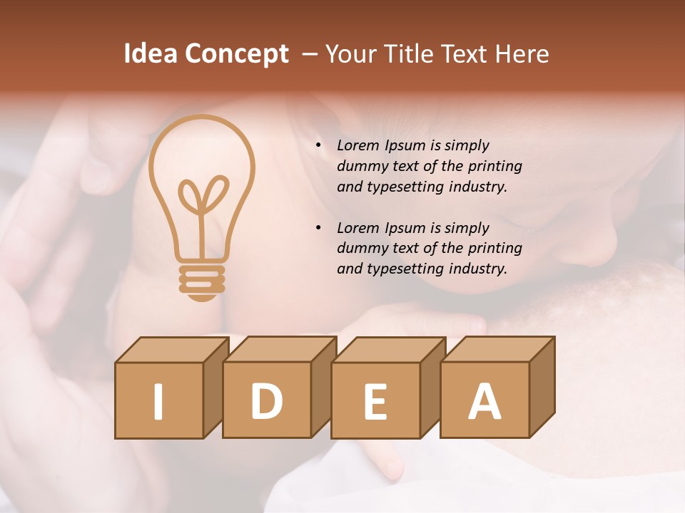 Breastfeeding. Young Mother Feeding Cute Newborn Baby PowerPoint Template