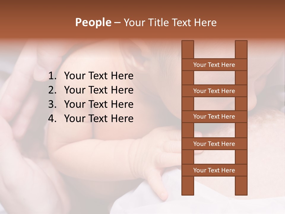 Breastfeeding. Young Mother Feeding Cute Newborn Baby PowerPoint Template