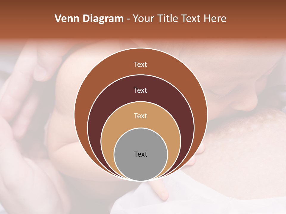 Breastfeeding. Young Mother Feeding Cute Newborn Baby PowerPoint Template