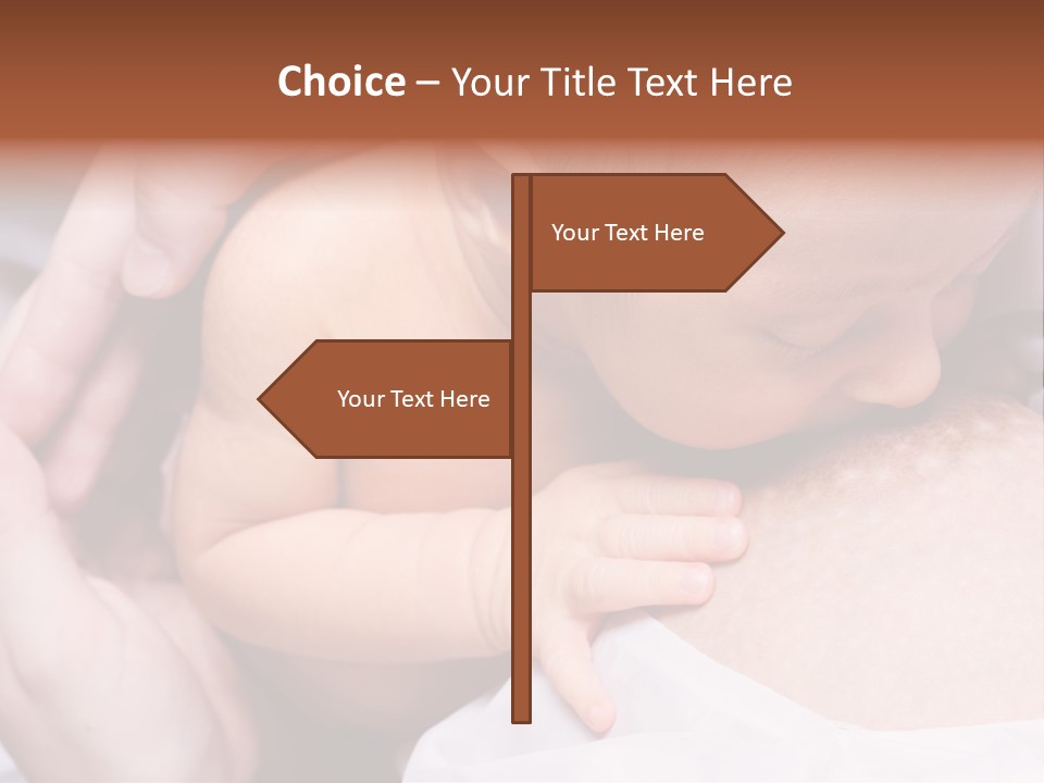 Breastfeeding. Young Mother Feeding Cute Newborn Baby PowerPoint Template