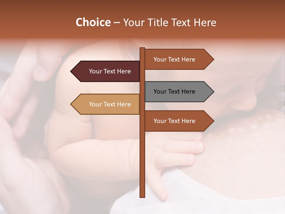 Breastfeeding. Young Mother Feeding Cute Newborn Baby PowerPoint Template