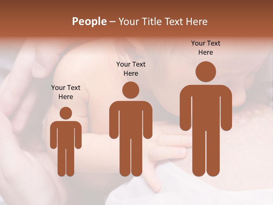 Breastfeeding. Young Mother Feeding Cute Newborn Baby PowerPoint Template