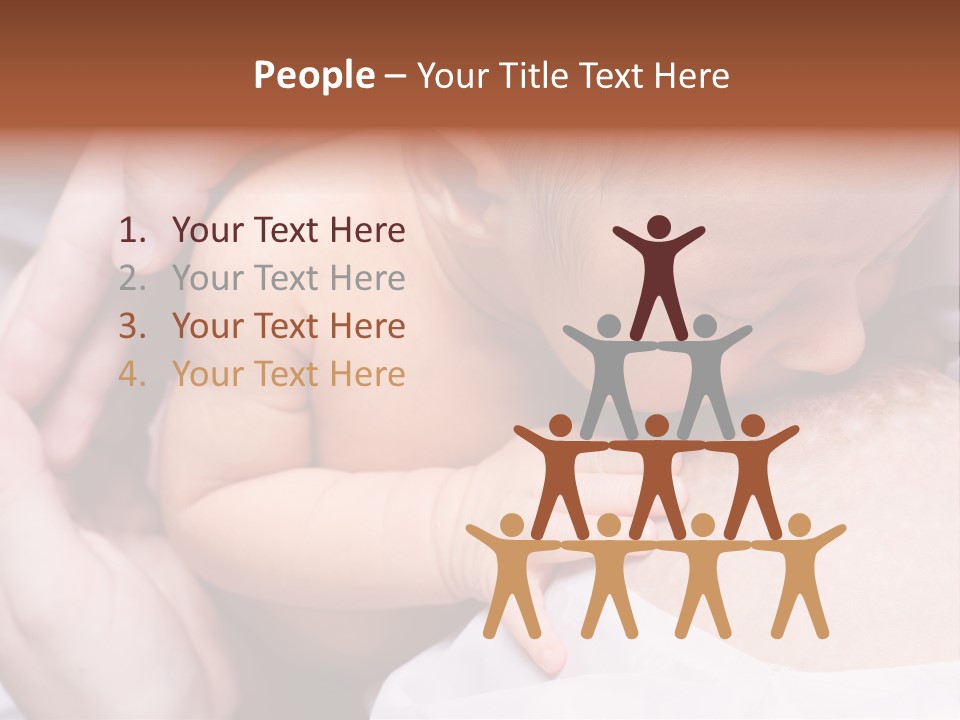 Breastfeeding. Young Mother Feeding Cute Newborn Baby PowerPoint Template