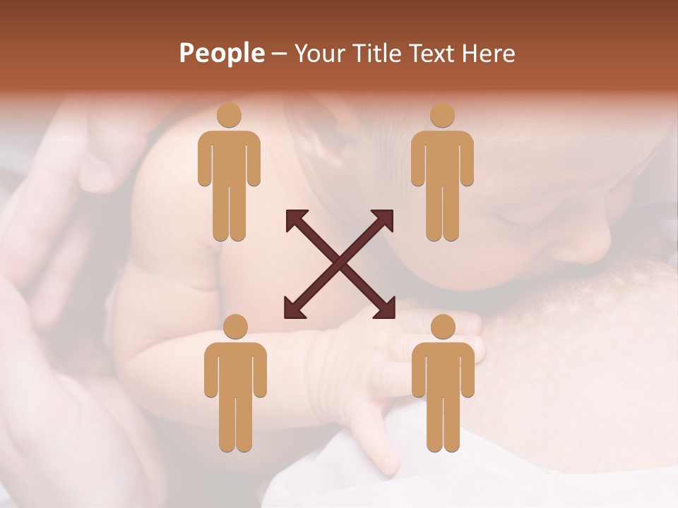 Breastfeeding. Young Mother Feeding Cute Newborn Baby PowerPoint Template