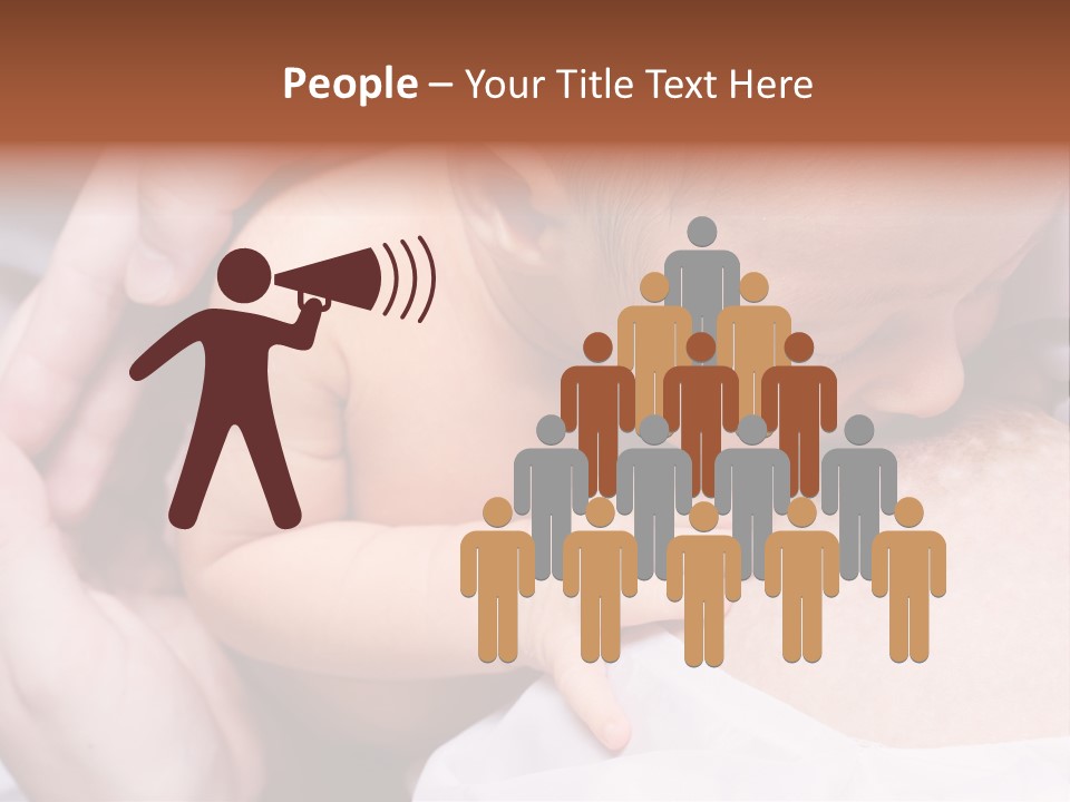 Breastfeeding. Young Mother Feeding Cute Newborn Baby PowerPoint Template