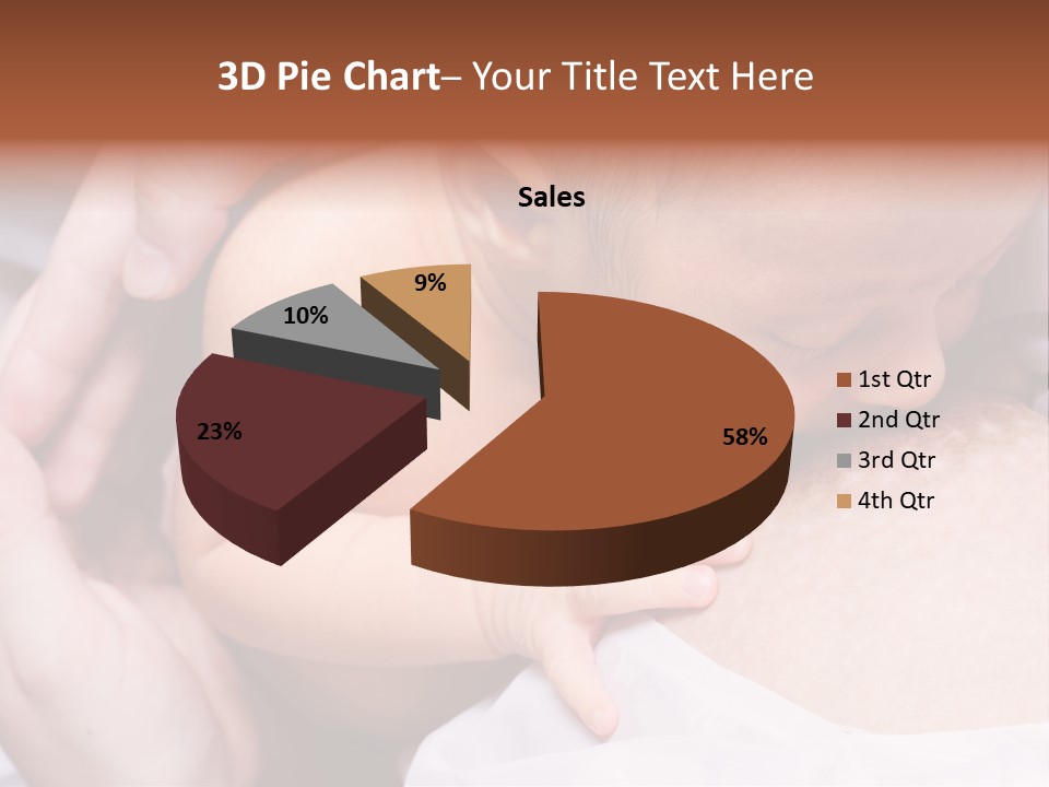 Breastfeeding. Young Mother Feeding Cute Newborn Baby PowerPoint Template