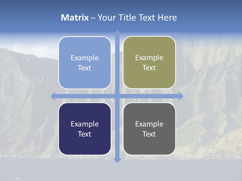 Horizontal View Of Kauai's Famous Na Pali Coast, Inaccessible By Road. PowerPoint Template