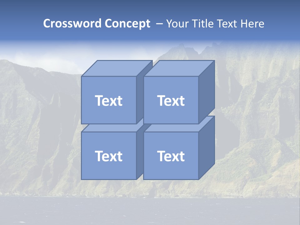 Horizontal View Of Kauai's Famous Na Pali Coast, Inaccessible By Road. PowerPoint Template