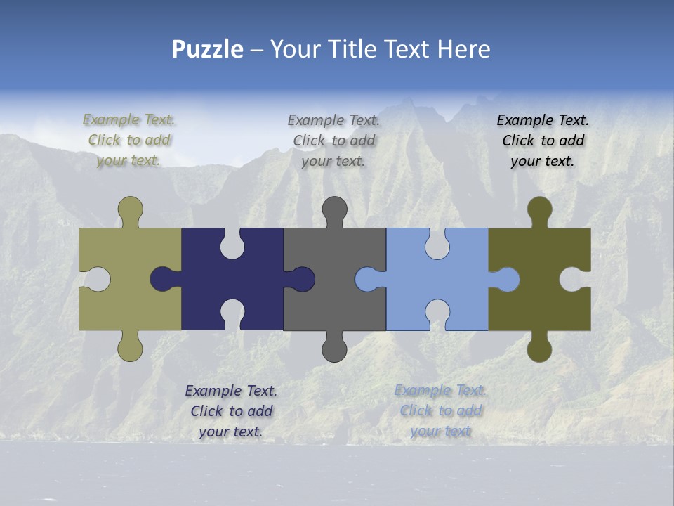 Horizontal View Of Kauai's Famous Na Pali Coast, Inaccessible By Road. PowerPoint Template