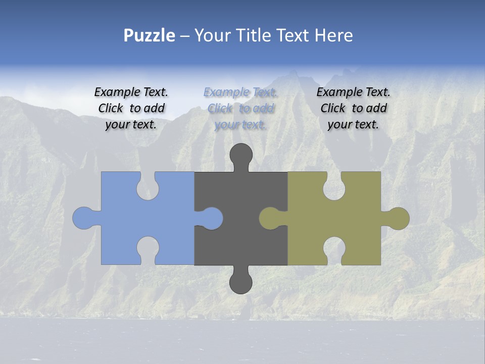 Horizontal View Of Kauai's Famous Na Pali Coast, Inaccessible By Road. PowerPoint Template