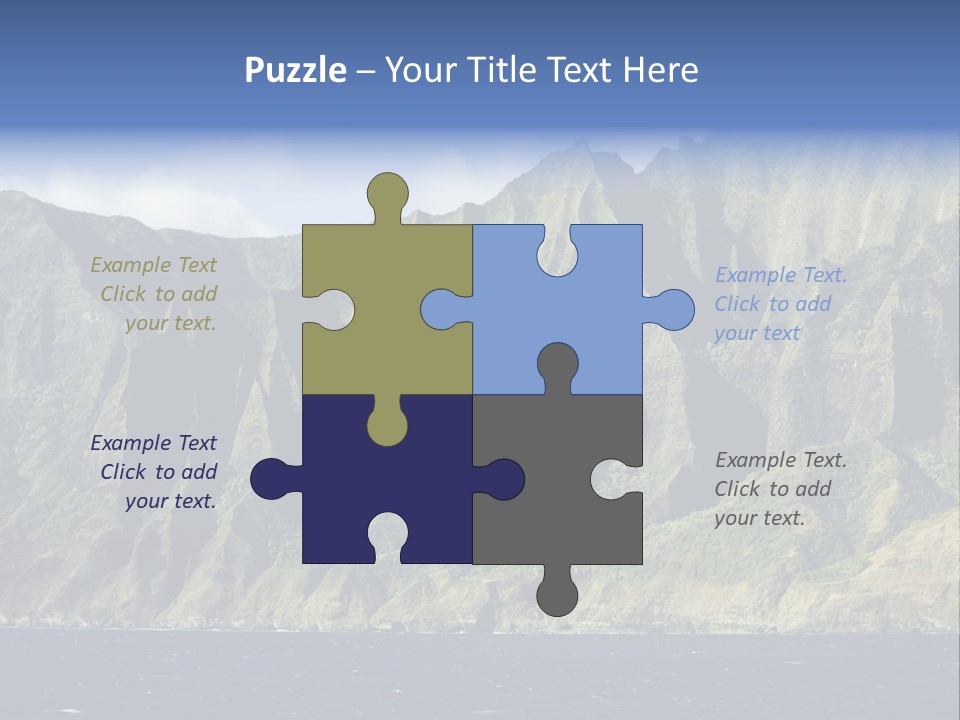 Horizontal View Of Kauai's Famous Na Pali Coast, Inaccessible By Road. PowerPoint Template
