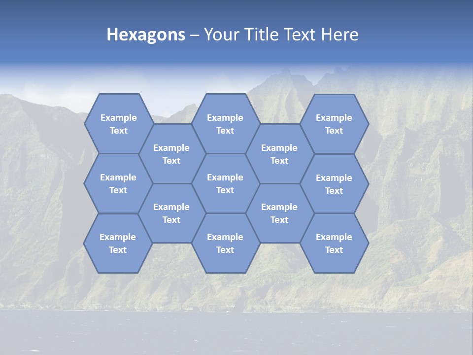 Horizontal View Of Kauai's Famous Na Pali Coast, Inaccessible By Road. PowerPoint Template