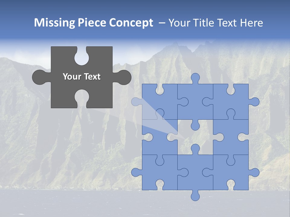 Horizontal View Of Kauai's Famous Na Pali Coast, Inaccessible By Road. PowerPoint Template