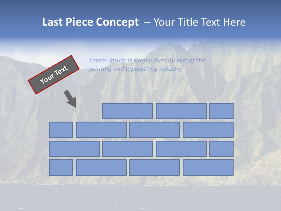 Horizontal View Of Kauai's Famous Na Pali Coast, Inaccessible By Road. PowerPoint Template