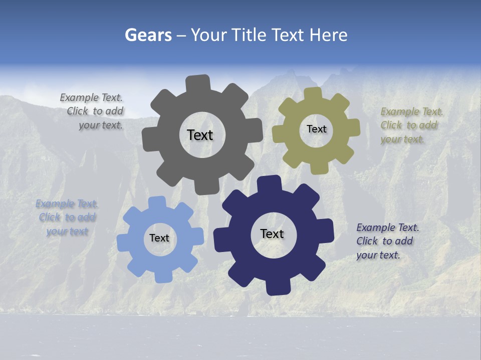 Horizontal View Of Kauai's Famous Na Pali Coast, Inaccessible By Road. PowerPoint Template