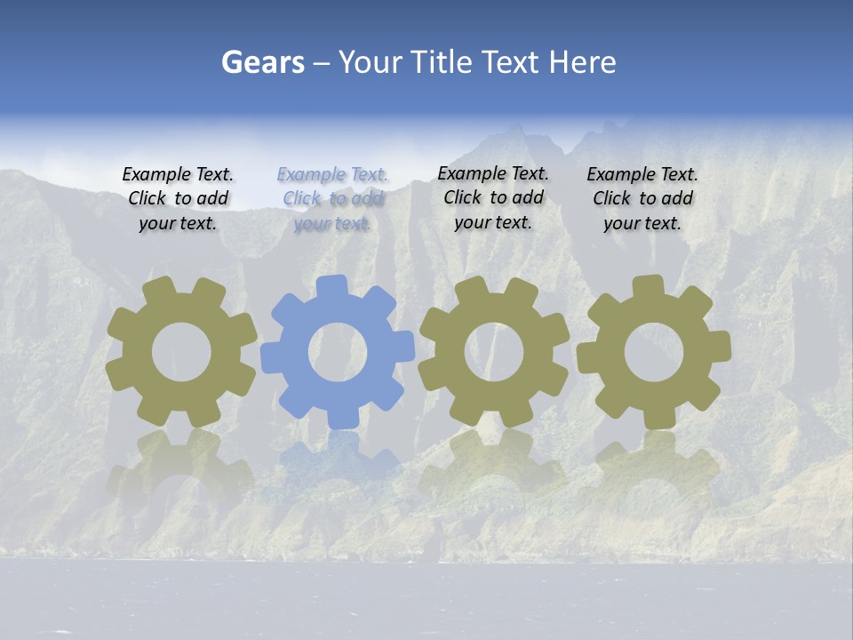 Horizontal View Of Kauai's Famous Na Pali Coast, Inaccessible By Road. PowerPoint Template