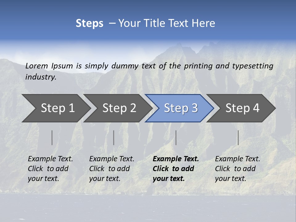 Horizontal View Of Kauai's Famous Na Pali Coast, Inaccessible By Road. PowerPoint Template