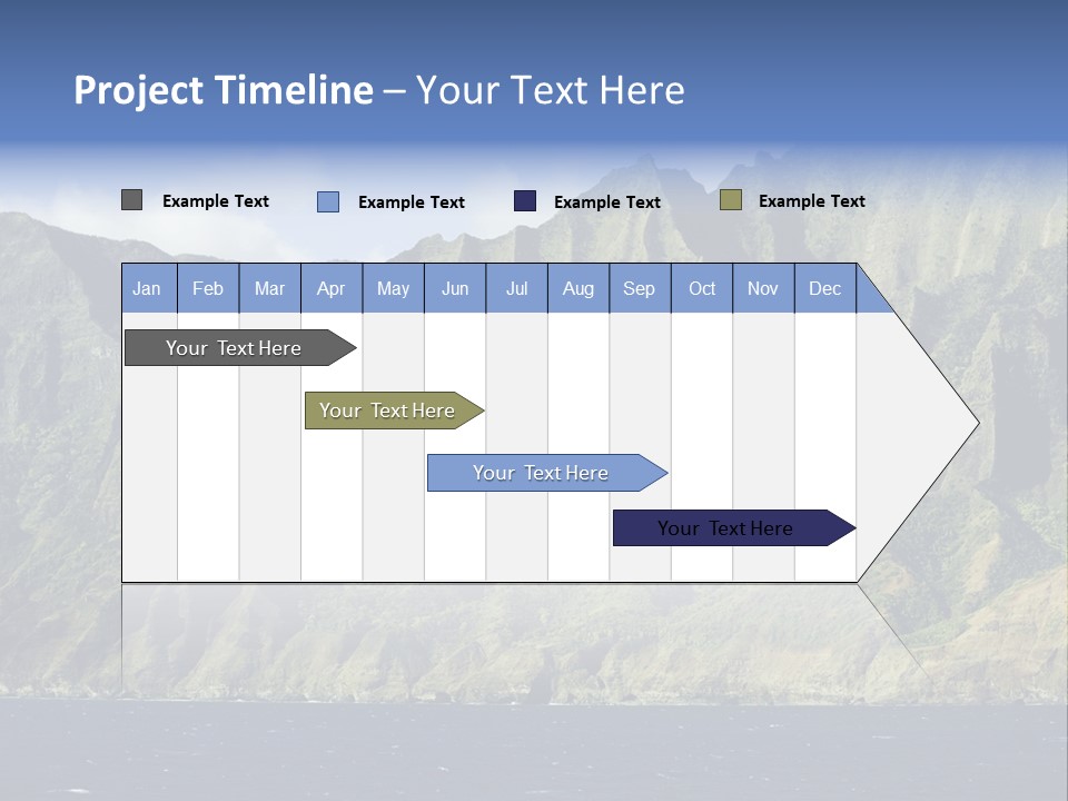 Horizontal View Of Kauai's Famous Na Pali Coast, Inaccessible By Road. PowerPoint Template