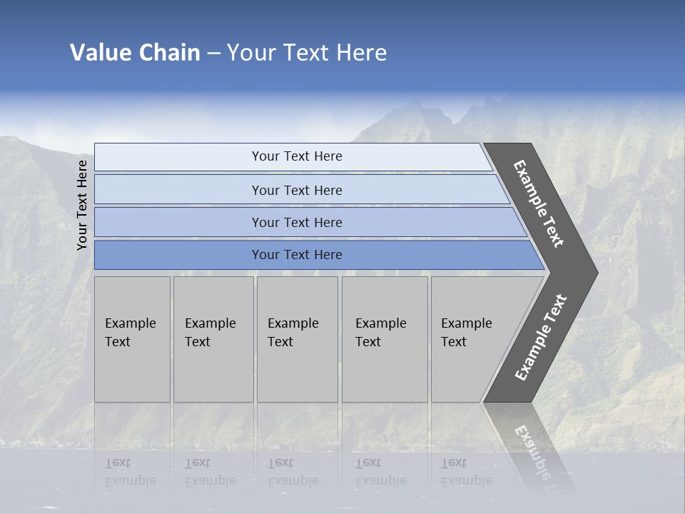 Horizontal View Of Kauai's Famous Na Pali Coast, Inaccessible By Road. PowerPoint Template