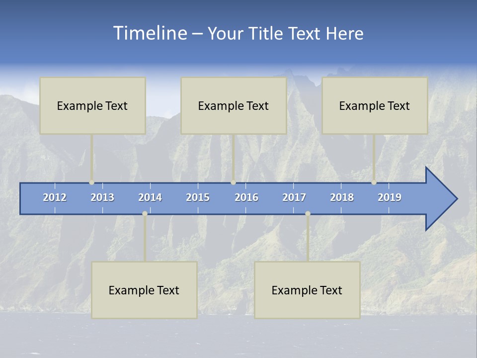 Horizontal View Of Kauai's Famous Na Pali Coast, Inaccessible By Road. PowerPoint Template