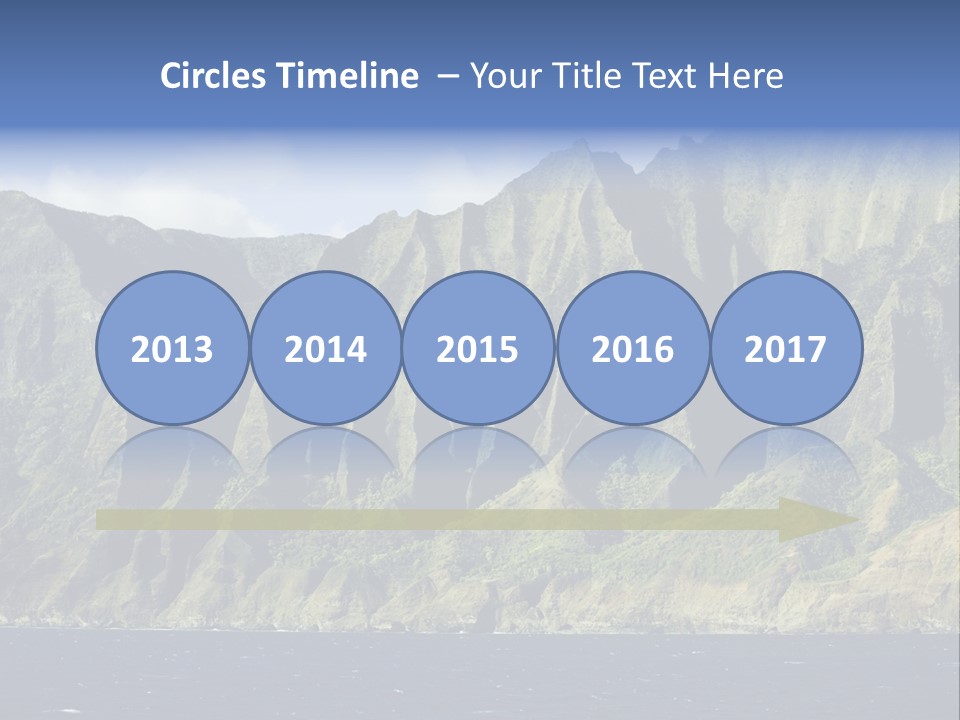Horizontal View Of Kauai's Famous Na Pali Coast, Inaccessible By Road. PowerPoint Template