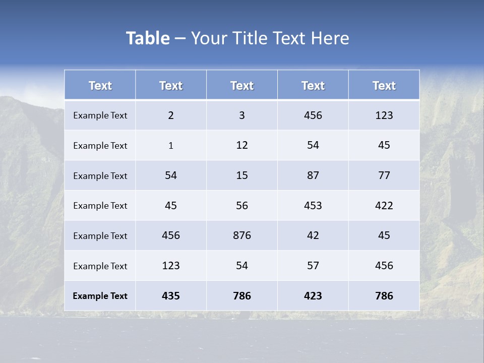 Horizontal View Of Kauai's Famous Na Pali Coast, Inaccessible By Road. PowerPoint Template