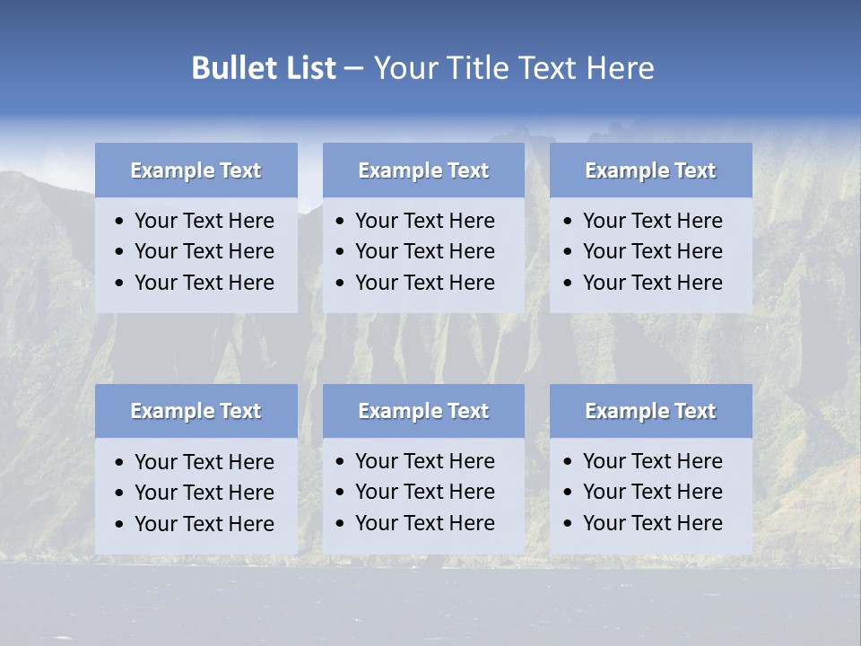 Horizontal View Of Kauai's Famous Na Pali Coast, Inaccessible By Road. PowerPoint Template
