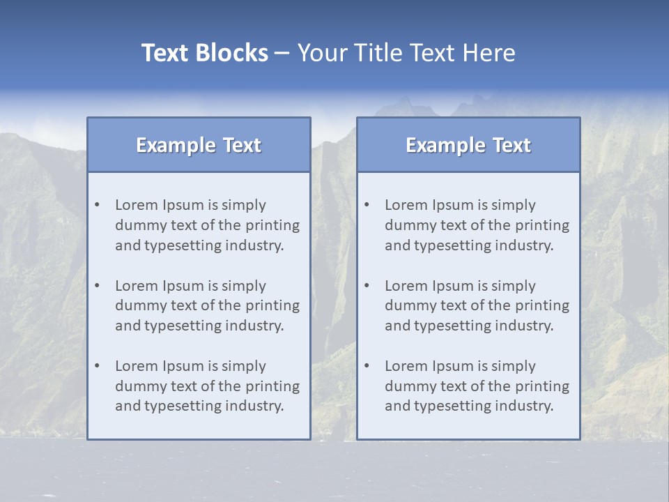 Horizontal View Of Kauai's Famous Na Pali Coast, Inaccessible By Road. PowerPoint Template