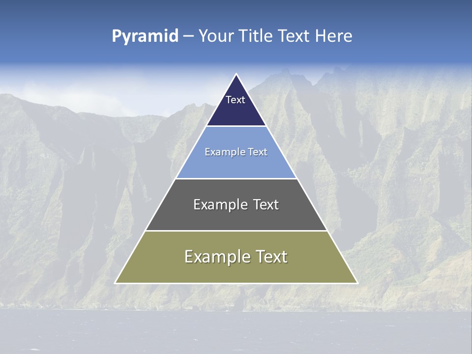 Horizontal View Of Kauai's Famous Na Pali Coast, Inaccessible By Road. PowerPoint Template