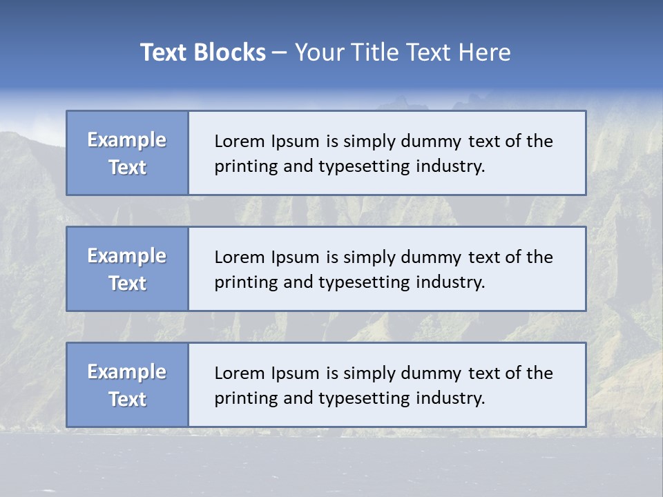 Horizontal View Of Kauai's Famous Na Pali Coast, Inaccessible By Road. PowerPoint Template