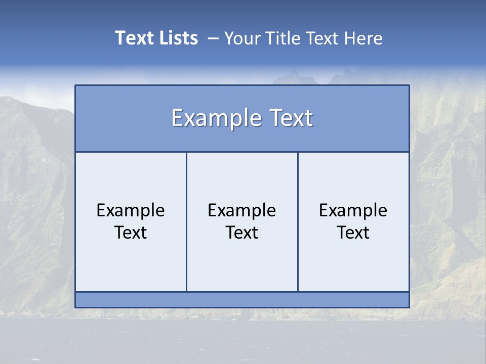 Horizontal View Of Kauai's Famous Na Pali Coast, Inaccessible By Road. PowerPoint Template