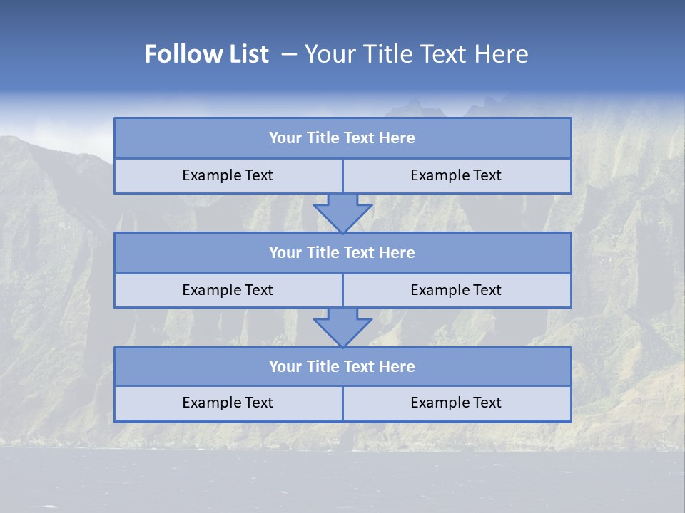 Horizontal View Of Kauai's Famous Na Pali Coast, Inaccessible By Road. PowerPoint Template