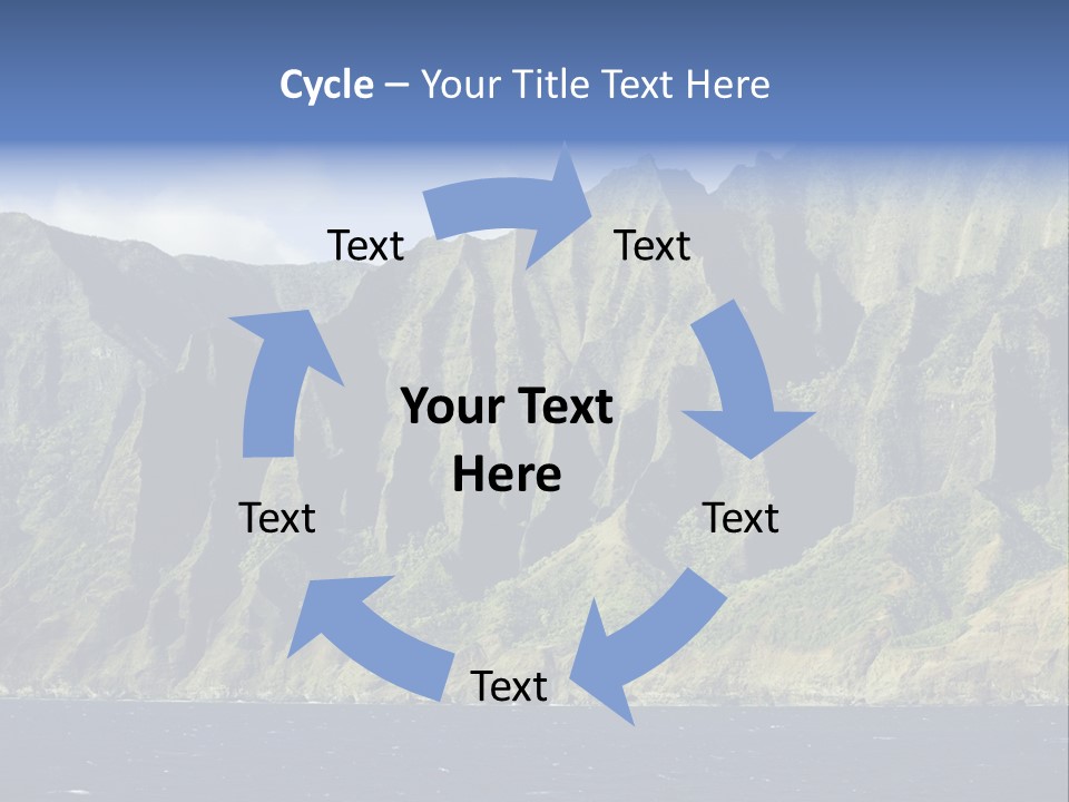 Horizontal View Of Kauai's Famous Na Pali Coast, Inaccessible By Road. PowerPoint Template