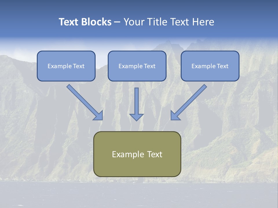 Horizontal View Of Kauai's Famous Na Pali Coast, Inaccessible By Road. PowerPoint Template