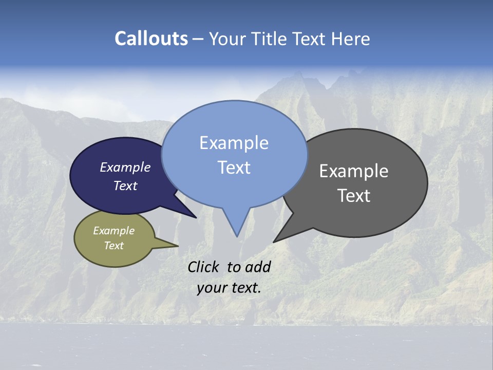 Horizontal View Of Kauai's Famous Na Pali Coast, Inaccessible By Road. PowerPoint Template