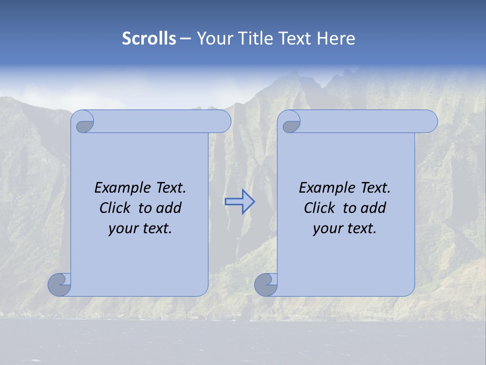 Horizontal View Of Kauai's Famous Na Pali Coast, Inaccessible By Road. PowerPoint Template