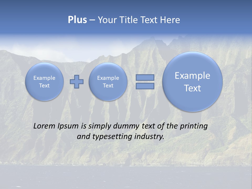 Horizontal View Of Kauai's Famous Na Pali Coast, Inaccessible By Road. PowerPoint Template