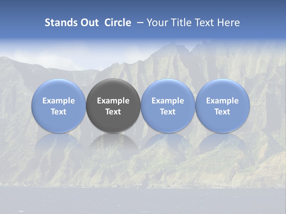 Horizontal View Of Kauai's Famous Na Pali Coast, Inaccessible By Road. PowerPoint Template