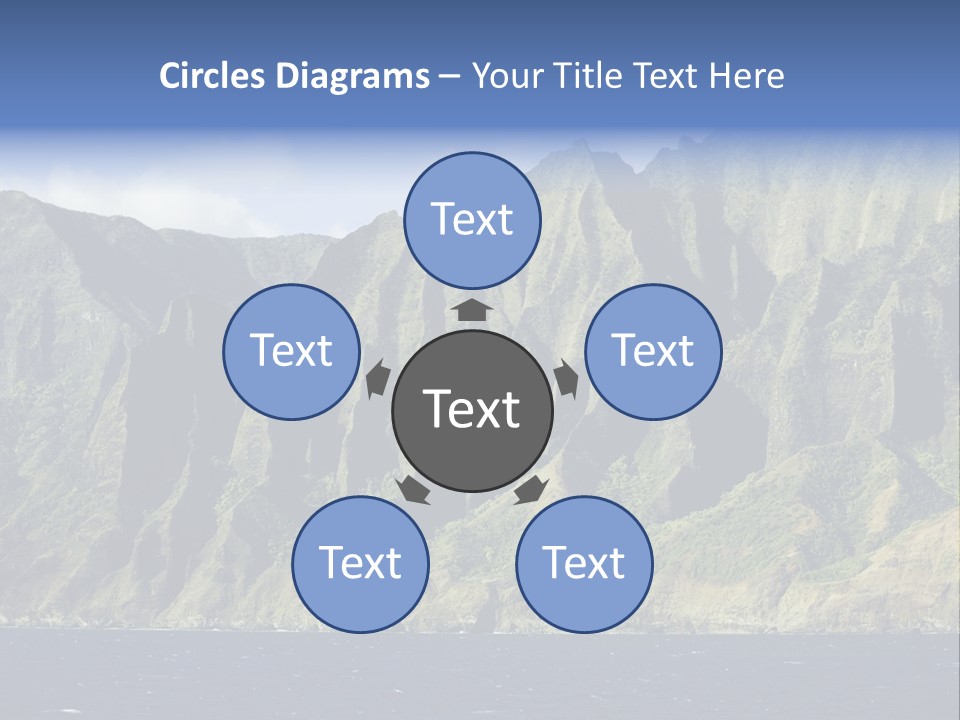 Horizontal View Of Kauai's Famous Na Pali Coast, Inaccessible By Road. PowerPoint Template
