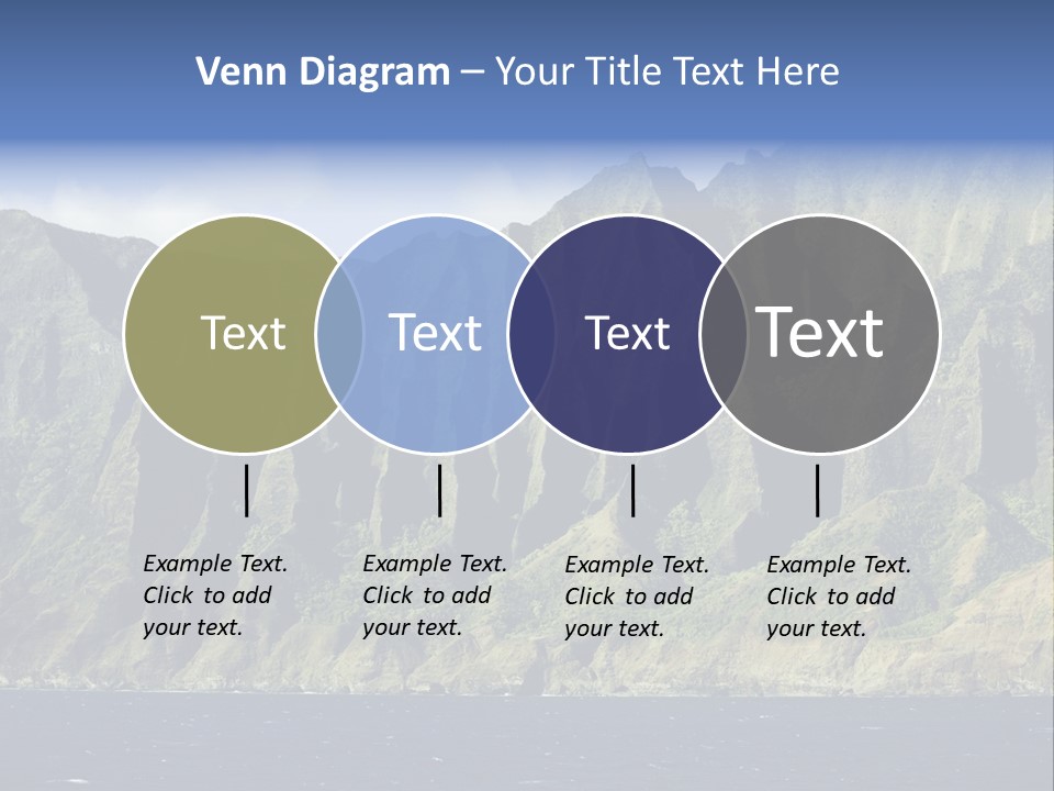 Horizontal View Of Kauai's Famous Na Pali Coast, Inaccessible By Road. PowerPoint Template
