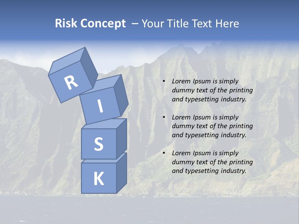 Horizontal View Of Kauai's Famous Na Pali Coast, Inaccessible By Road. PowerPoint Template