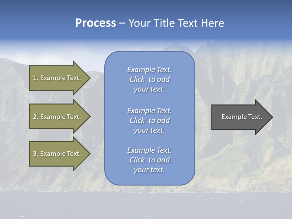 Horizontal View Of Kauai's Famous Na Pali Coast, Inaccessible By Road. PowerPoint Template