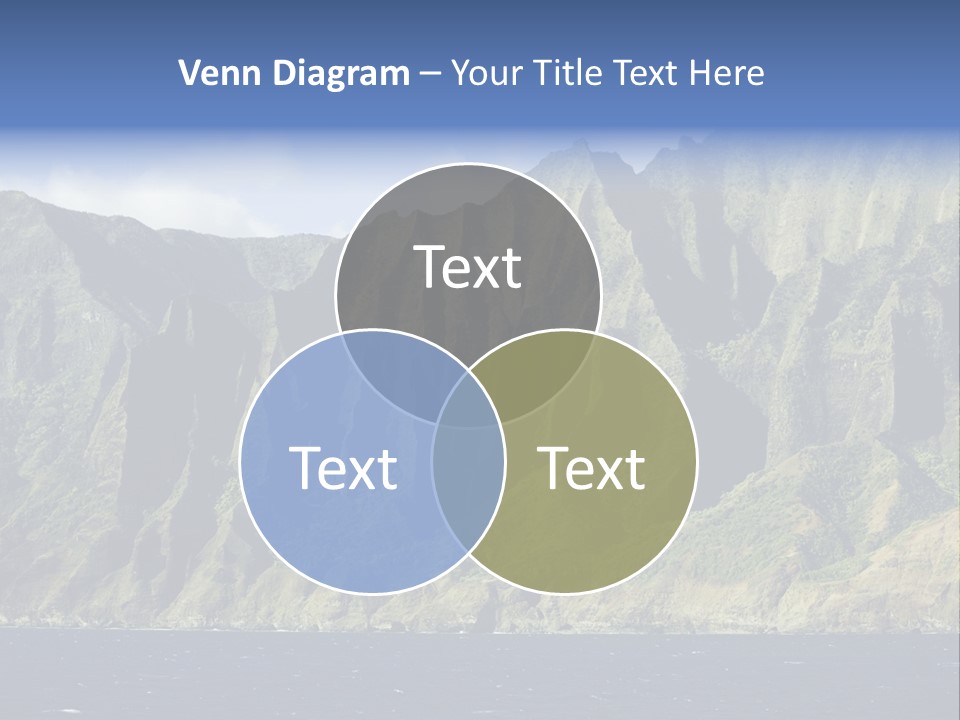 Horizontal View Of Kauai's Famous Na Pali Coast, Inaccessible By Road. PowerPoint Template