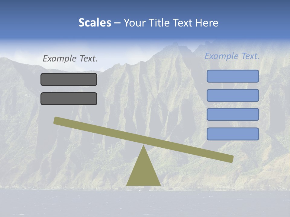 Horizontal View Of Kauai's Famous Na Pali Coast, Inaccessible By Road. PowerPoint Template
