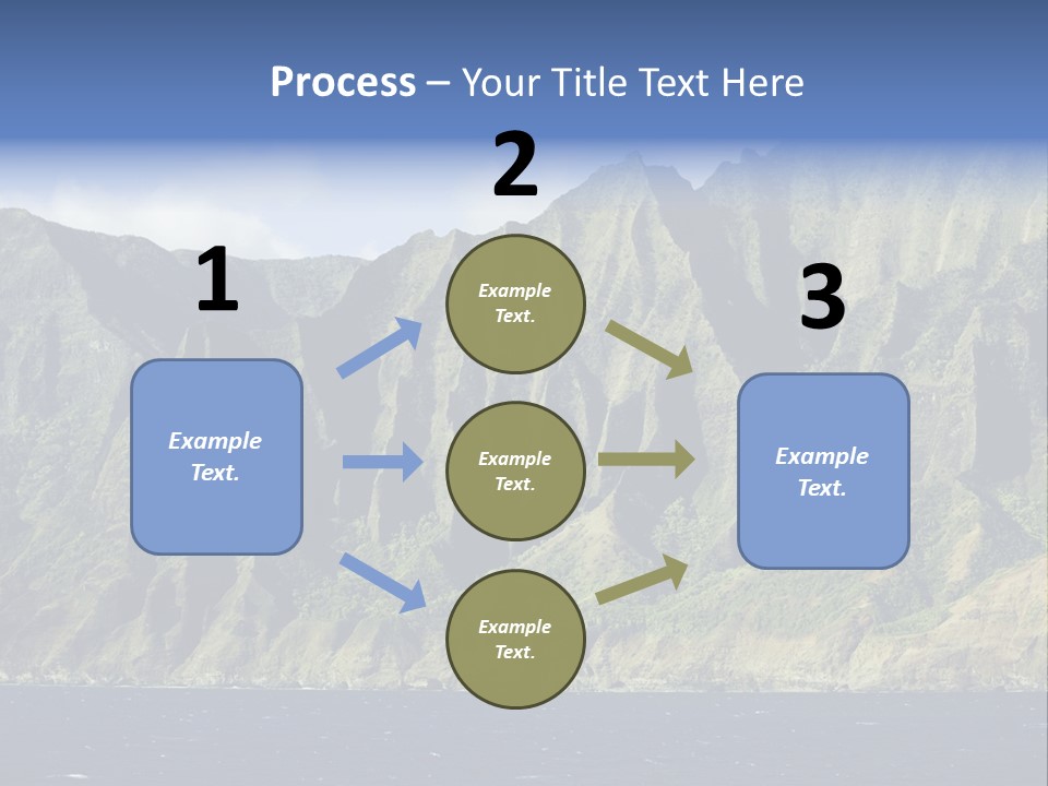 Horizontal View Of Kauai's Famous Na Pali Coast, Inaccessible By Road. PowerPoint Template